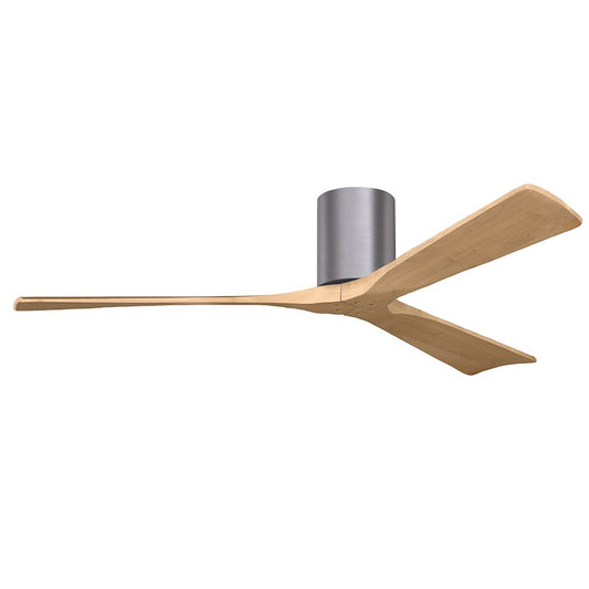 Matthews Fans Irene-3H 60in 3-Blade Ceiling Fan | Brushed Pewter and Light Maple Wood | Great Room & Covered Patio | Model IR3H-BP-LM-60