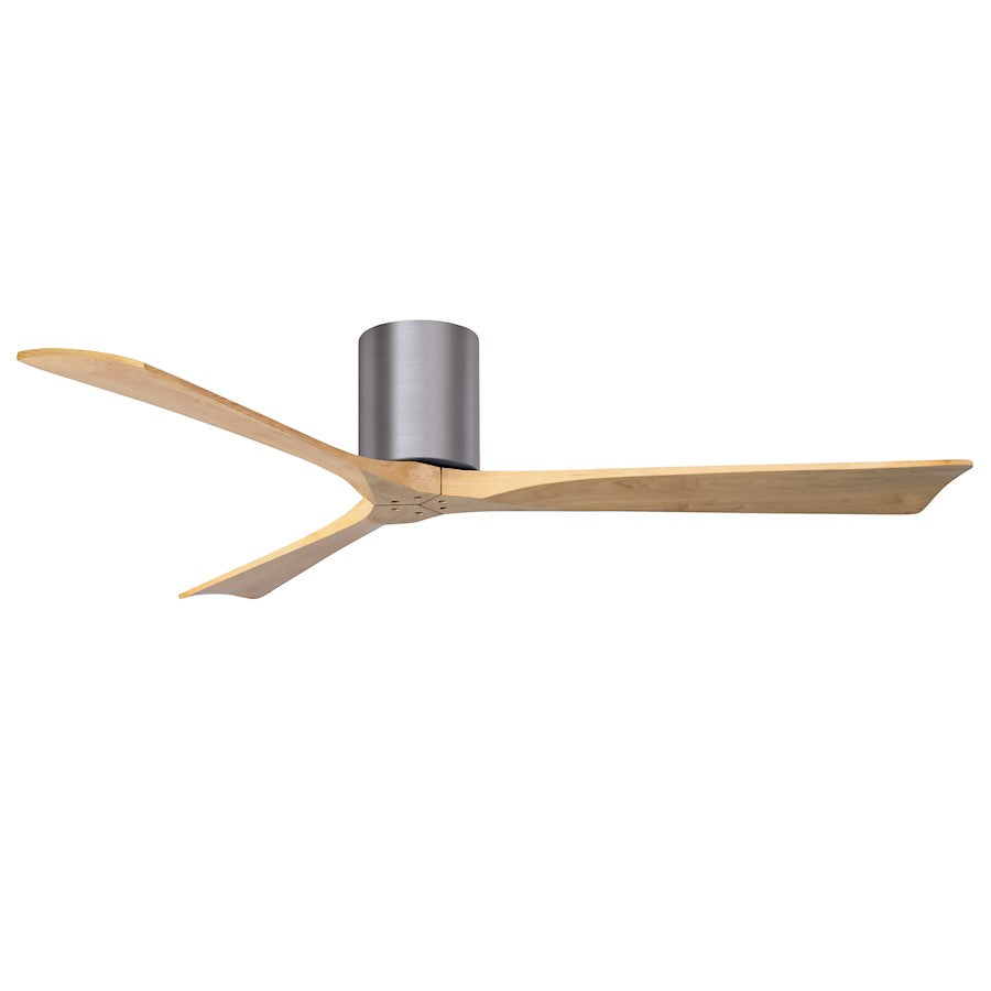 Matthews Fans Irene-3H 60in 3-Blade Ceiling Fan | Brushed Pewter and Light Maple Wood | Great Room & Covered Patio | Model IR3H-BP-LM-60