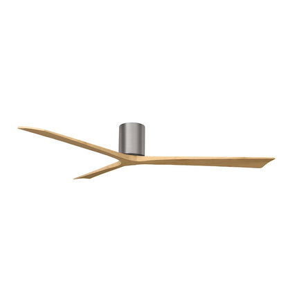 Matthews Fans Irene-3H 72in 3-Blade Flush Mount Ceiling Fan | Brushed Pewter and Light Maple Solid Wood | Great Rooms & Covered | Model IR3H-BP-LM-72