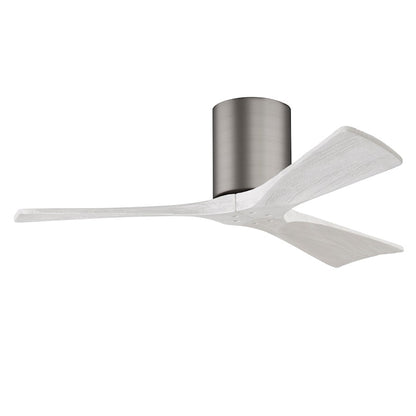 Matthews Fans Irene-3H 60in 3-Blade Flush Mount Ceiling Fan | Brushed Pewter and Walnut Solid Wood Blades | Great Room & Living | Model IR3H-BP-WA-60