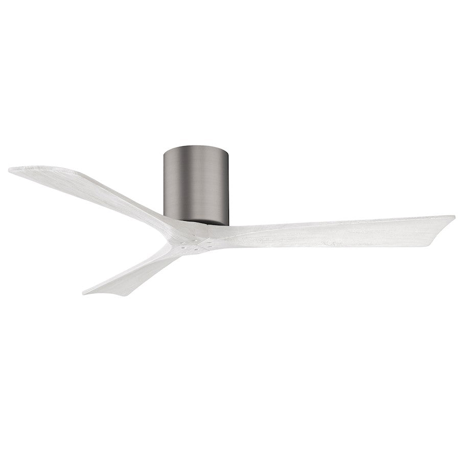 Matthews Fans Irene-3H 60in 3-Blade Flush Mount Ceiling Fan | Brushed Pewter and Walnut Solid Wood Blades | Great Room & Living | Model IR3H-BP-WA-60
