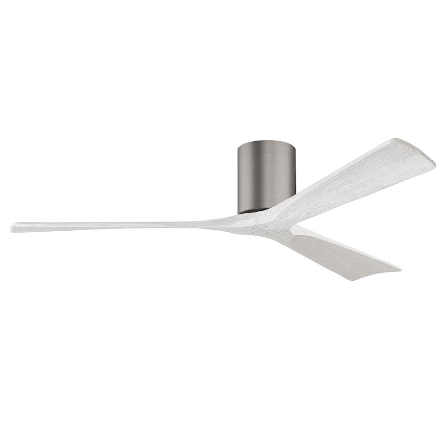 Matthews Fans Irene-3H 60in 3-Blade Flush Mount Ceiling Fan | Brushed Pewter and Walnut Solid Wood Blades | Great Room & Living | Model IR3H-BP-WA-60