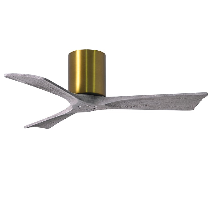 Matthews Fan Irene-H 60in 3-Blade Flush Mount Ceiling Fan | Gloss White and Barn Wood Solid Wood Blades | Bedroom & Living Room | Model IR3H-WH-BW-60