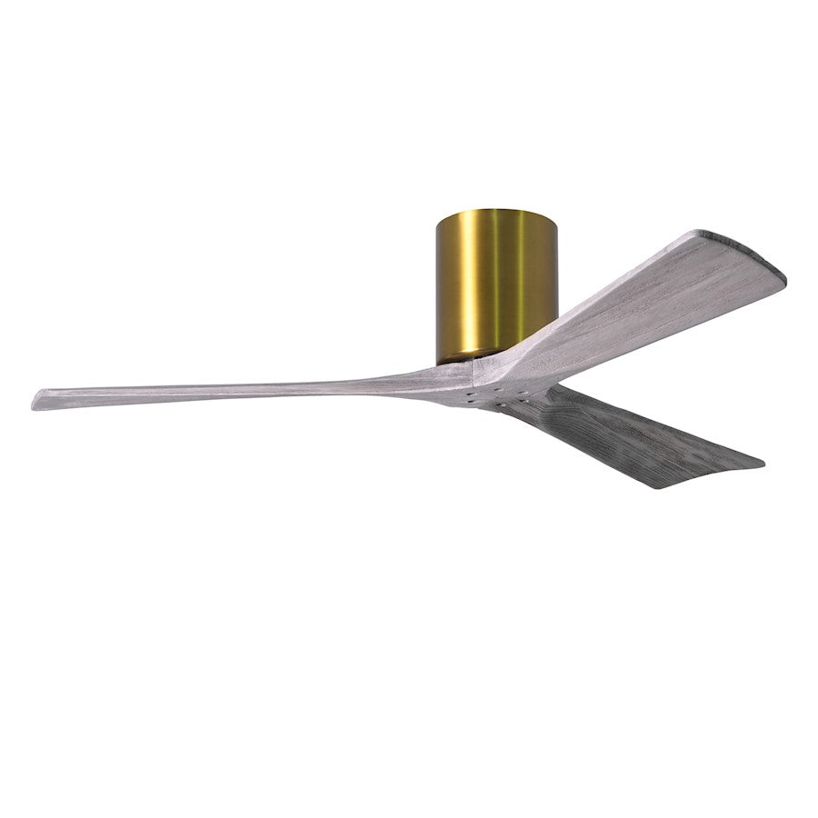 Matthews Fan Irene-H 60in 3-Blade Flush Mount Ceiling Fan | Gloss White and Barn Wood Solid Wood Blades | Bedroom & Living Room | Model IR3H-WH-BW-60