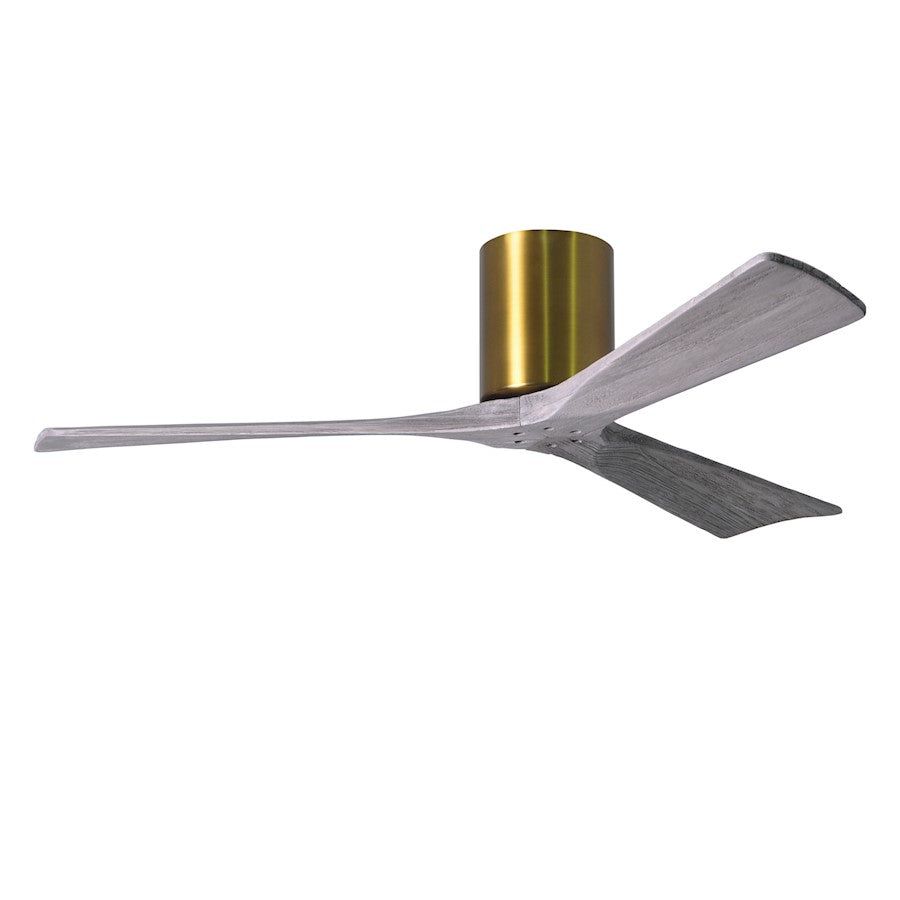 Matthews Fan Irene-H 60in 3-Blade Flush Mount Ceiling Fan | Gloss White and Barn Wood Solid Wood Blades | Bedroom & Living Room | Model IR3H-WH-BW-60