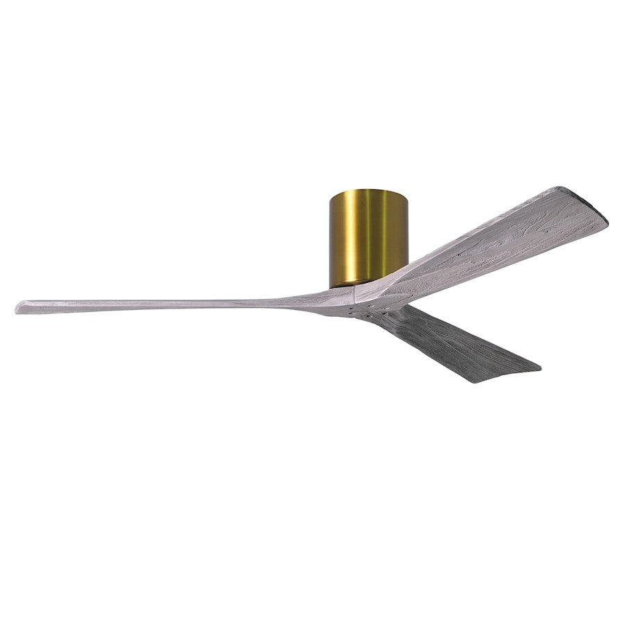 Matthews Fan Irene-H 60in 3-Blade Flush Mount Ceiling Fan | Gloss White and Barn Wood Solid Wood Blades | Bedroom & Living Room | Model IR3H-WH-BW-60