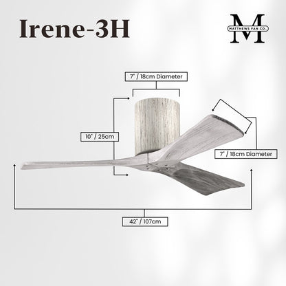 Matthews Fans Irene 3H 42in 3-Blade Ceiling Fan | Rustic Barnwood Solid Wood | Bedroom & Home Office | 42 x 42 x 10 in | Model IR3H-BW-BW-42