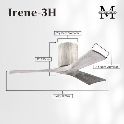 Matthews Fans Irene 3H 42in 3-Blade Ceiling Fan | Rustic Barnwood Solid Wood | Bedroom & Home Office | 42 x 42 x 10 in | Model IR3H-BW-BW-42