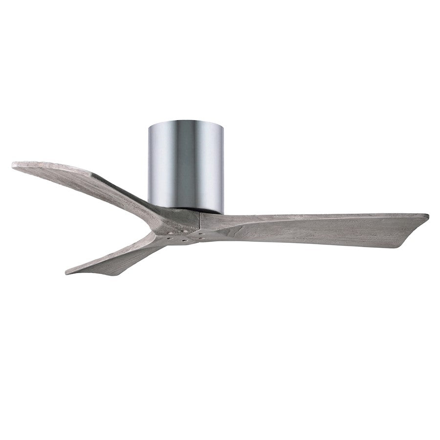 Matthews Fan Irene-H 60in 3-Blade Flush Mount Ceiling Fan | Gloss White and Barn Wood Solid Wood Blades | Bedroom & Living Room | Model IR3H-WH-BW-60