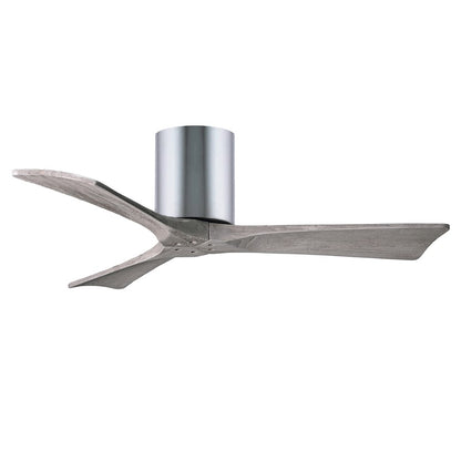 Matthews Fan Irene-H 60in 3-Blade Flush Mount Ceiling Fan | Gloss White and Barn Wood Solid Wood Blades | Bedroom & Living Room | Model IR3H-WH-BW-60