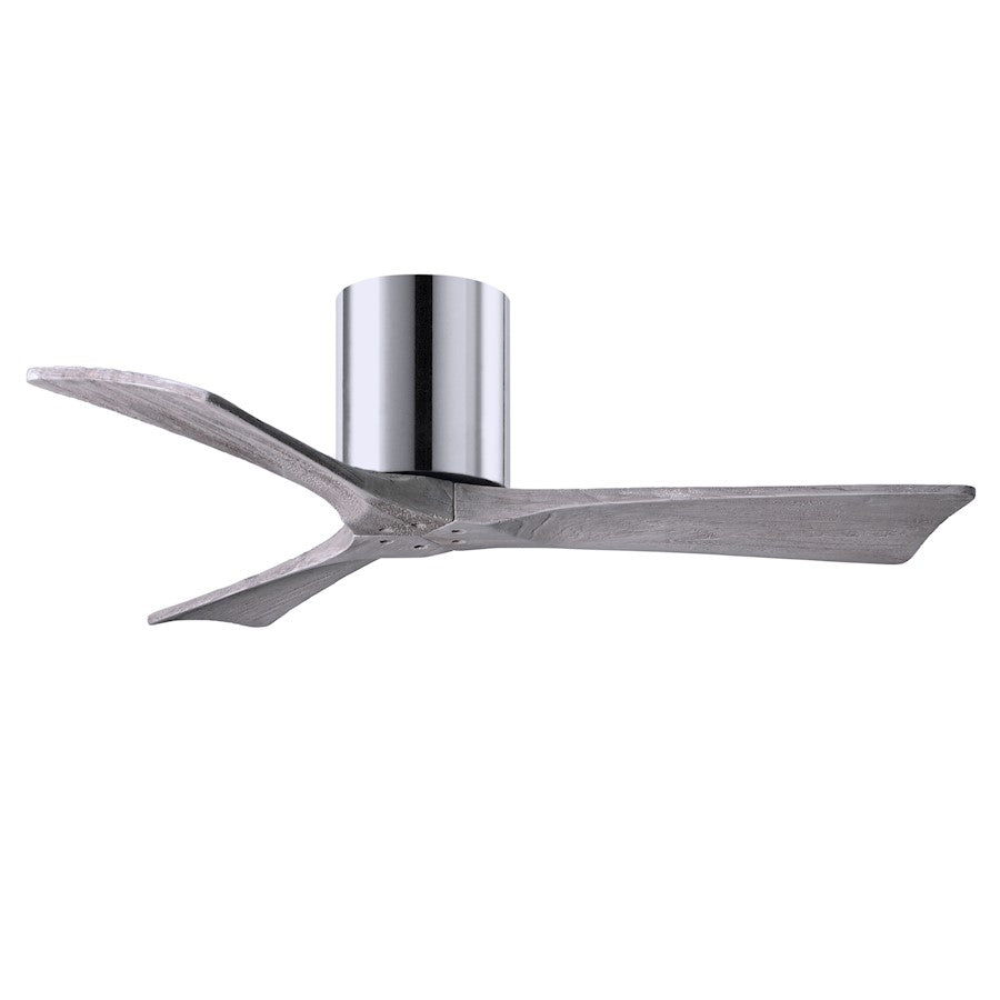 Matthews Fan Irene-H 60in 3-Blade Flush Mount Ceiling Fan | Gloss White and Barn Wood Solid Wood Blades | Bedroom & Living Room | Model IR3H-WH-BW-60