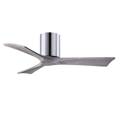 Matthews Fan Irene-H 60in 3-Blade Flush Mount Ceiling Fan | Gloss White and Barn Wood Solid Wood Blades | Bedroom & Living Room | Model IR3H-WH-BW-60