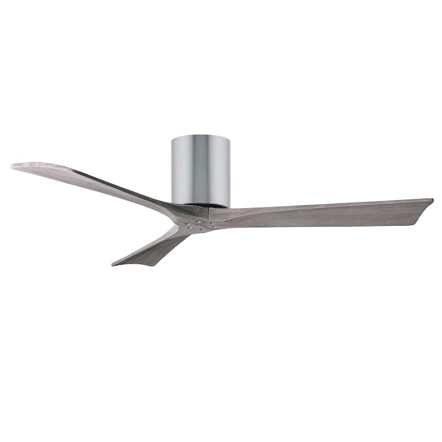 Matthews Fan Irene-H 60in 3-Blade Flush Mount Ceiling Fan | Gloss White and Barn Wood Solid Wood Blades | Bedroom & Living Room | Model IR3H-WH-BW-60