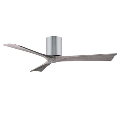 Matthews Fan Irene-H 60in 3-Blade Flush Mount Ceiling Fan | Gloss White and Barn Wood Solid Wood Blades | Bedroom & Living Room | Model IR3H-WH-BW-60