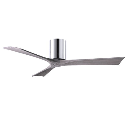 Matthews Fan Irene-H 60in 3-Blade Flush Mount Ceiling Fan | Gloss White and Barn Wood Solid Wood Blades | Bedroom & Living Room | Model IR3H-WH-BW-60