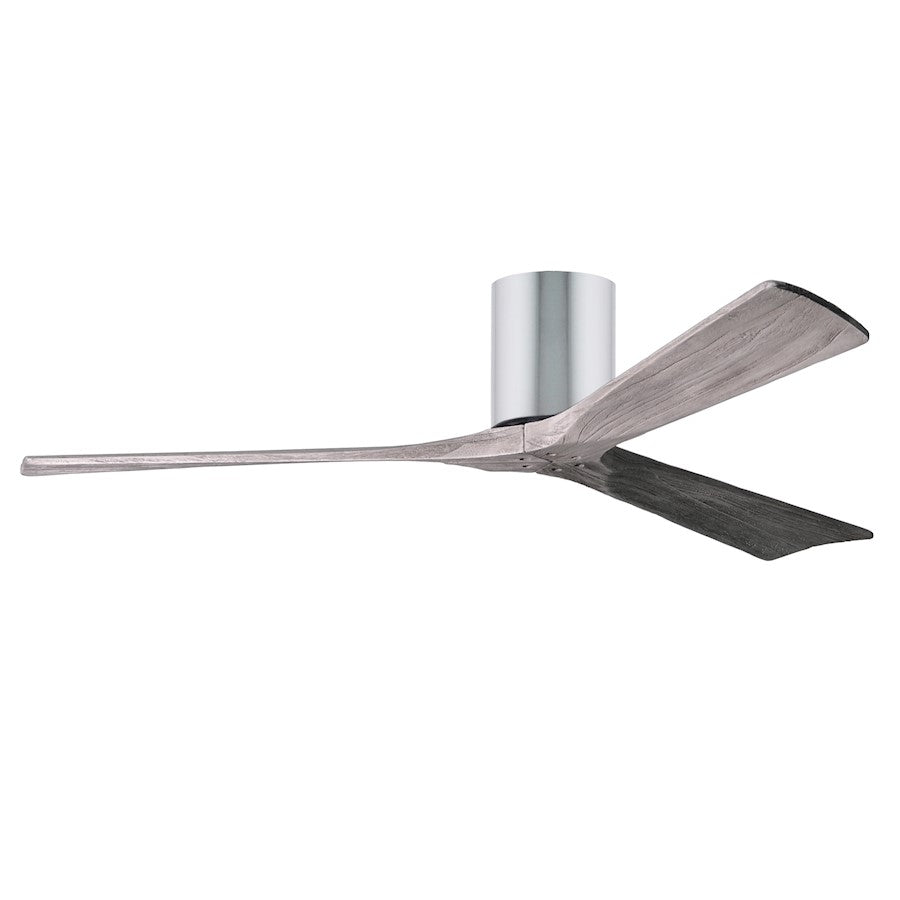 Matthews Fan Irene-H 60in 3-Blade Flush Mount Ceiling Fan | Gloss White and Barn Wood Solid Wood Blades | Bedroom & Living Room | Model IR3H-WH-BW-60