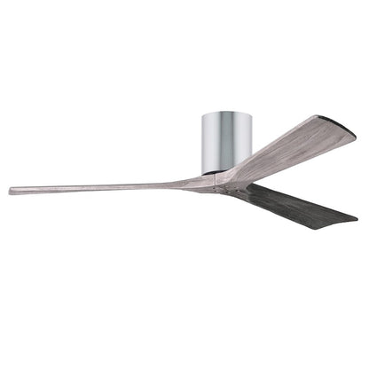 Matthews Fan Irene-H 60in 3-Blade Flush Mount Ceiling Fan | Gloss White and Barn Wood Solid Wood Blades | Bedroom & Living Room | Model IR3H-WH-BW-60