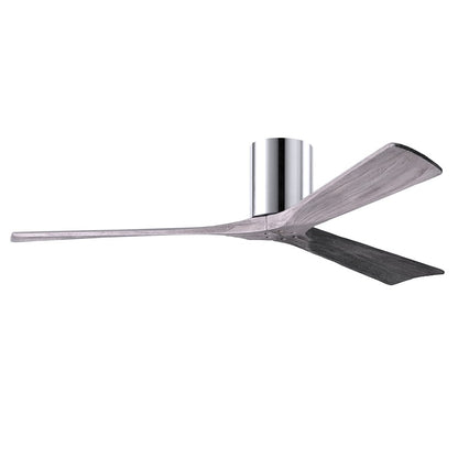 Matthews Fan Irene-H 60in 3-Blade Flush Mount Ceiling Fan | Gloss White and Barn Wood Solid Wood Blades | Bedroom & Living Room | Model IR3H-WH-BW-60