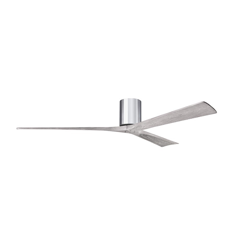 Matthews Fans Irene-3H 72in 3-Blade Ceiling Fan | Contemporary Polished Chrome and Barn Wood Solid Wood Blades | Great Room | Model IR3H-CR-BW-72