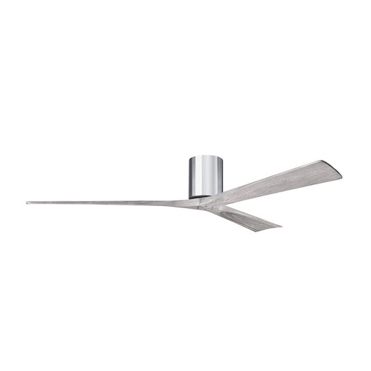 Matthews Fans Irene-3H 72in 3-Blade Ceiling Fan | Contemporary Polished Chrome and Barn Wood Solid Wood Blades | Great Room | Model IR3H-CR-BW-72