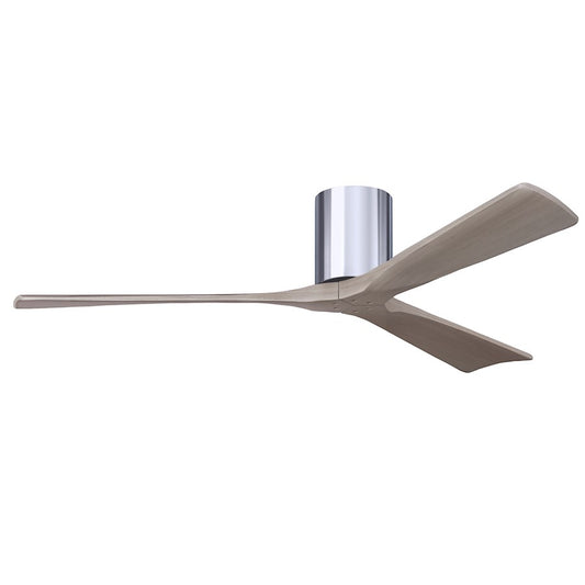 Matthews Fans Irene-3H 60in 3-Blade Ceiling Fan | Contemporary Polished Chrome and Gray Ash Solid Wood | Living Room & Great | Model IR3H-CR-GA-60