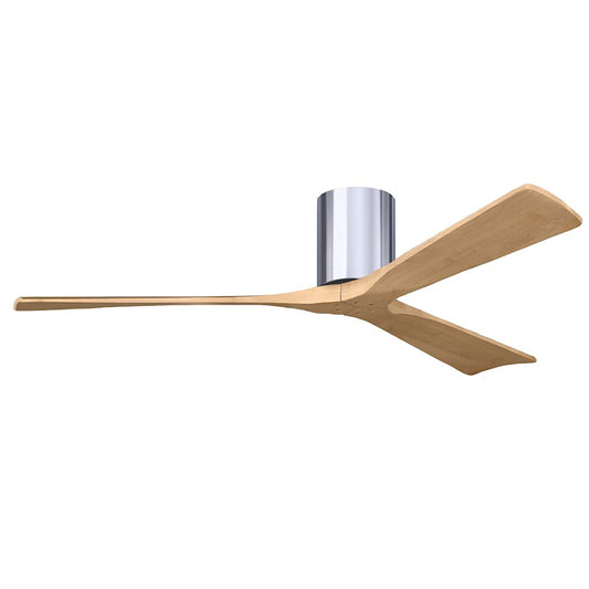 Matthews Fans Irene-3H 60in 3-Blade Ceiling Fan | Contemporary Polished Chrome and Light Maple Solid Wood | Living Room | Model IR3H-CR-LM-60