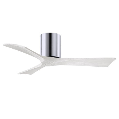 Matthews Fans Irene 3H 60in 3-Blade Ceiling Fan | Contemporary Polished Chrome and Matte White Solid Wood | Living Room | Model IR3H-CR-MWH-60