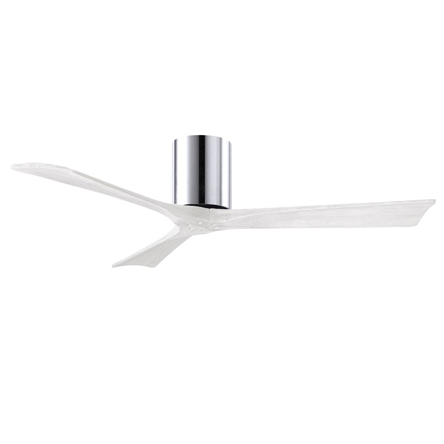 Matthews Fans Irene 3H 60in 3-Blade Ceiling Fan | Contemporary Polished Chrome and Matte White Solid Wood | Living Room | Model IR3H-CR-MWH-60
