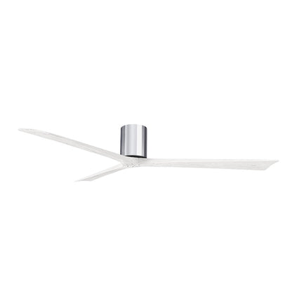 Matthews Fans Irene 3H 72in 3-Blade Ceiling Fan | Contemporary Polished Chrome and Matte White Solid Wood | Great Room | Model IR3H-CR-MWH-72