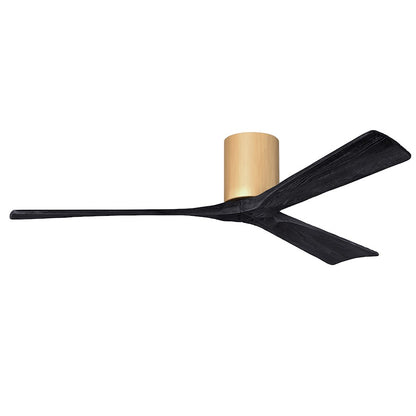 Matthews Fans Irene-3H 60in 3-Blade Ceiling Fan | Light Maple & Matte Black Solid Wood | Great Room & Bedroom | 60 x 60 x 10 in | Model IR3H-LM-BK-60