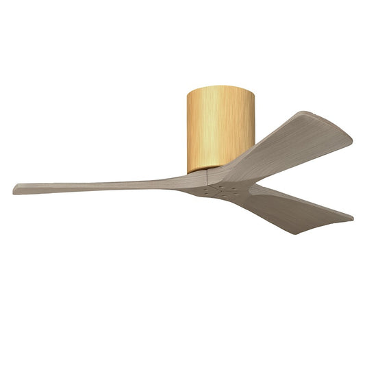 Matthews Fans Irene-3H 42in 3-Blade Flush Mount Ceiling Fan | Contemporary Light Maple and Gray Ash | Bedroom & Covered Patio | Model IR3H-LM-GA-42