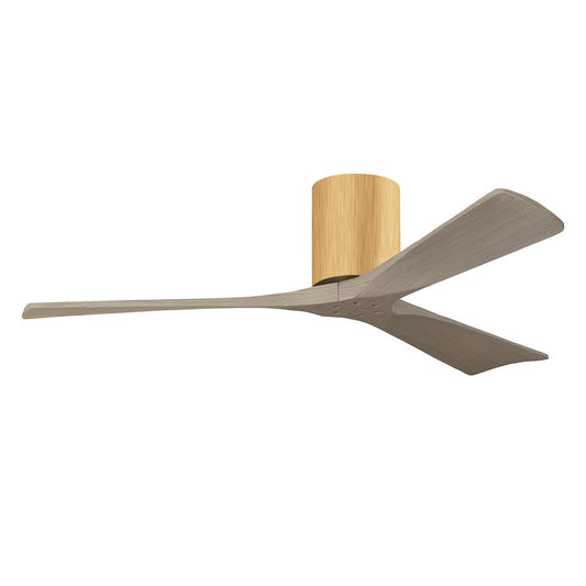 Matthews Fans Irene-3H 52in 3-Blade Flush Mount Ceiling Fan | Contemporary Light Maple and Gray Ash | Living Room & Covered | Model IR3H-LM-GA-52