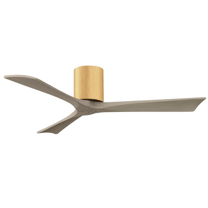 Matthews Fans Irene-3H 52in 3-Blade Flush Mount Ceiling Fan | Contemporary Light Maple and Gray Ash | Living Room & Covered | Model IR3H-LM-GA-52