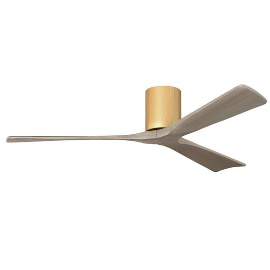 Matthews Fans Irene-3H 60in 3-Blade Flush Mount Ceiling Fan | Contemporary Light Maple and Gray Ash | Great Room & Covered | Model IR3H-LM-GA-60