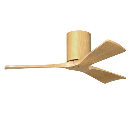 Matthews Fans Irene-3H 42in 3-Blade Flush Mount Ceiling Fan | Contemporary Light Maple Wood | Bedroom & Covered Patio | Model IR3H-LM-LM-42