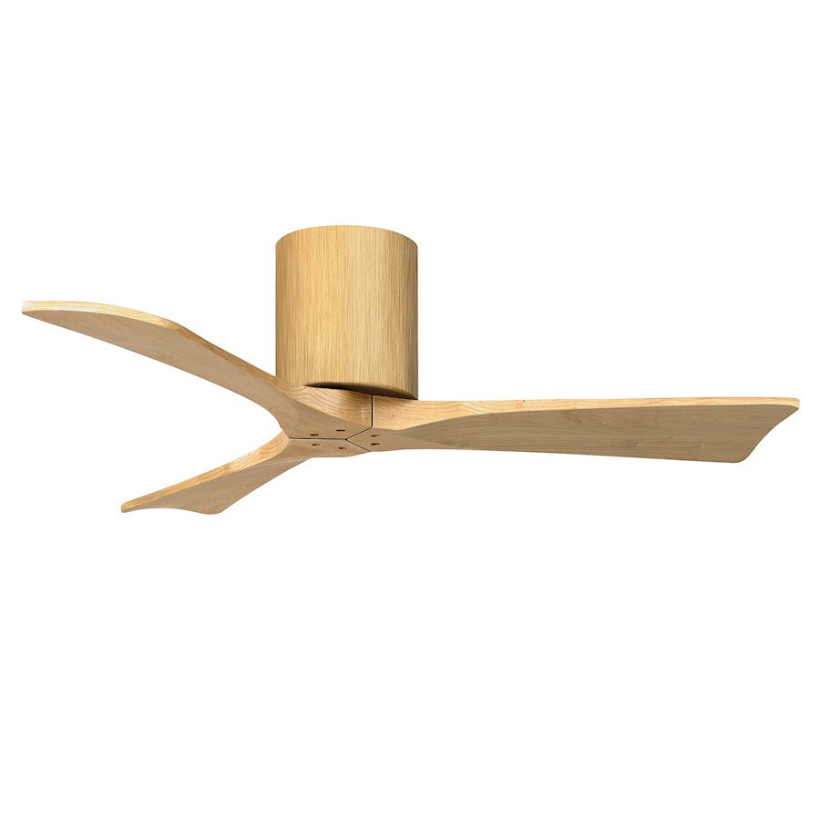 Matthews Fans Irene-3H 42in 3-Blade Flush Mount Ceiling Fan | Contemporary Light Maple Wood | Bedroom & Covered Patio | Model IR3H-LM-LM-42