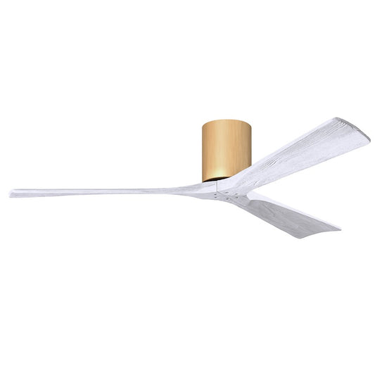 Matthews Fans Irene-3H 60in 3-Blade Ceiling Fan | Contemporary Light Maple & Matte White Solid Wood | Great Rooms & Covered | Model IR3H-LM-MWH-60