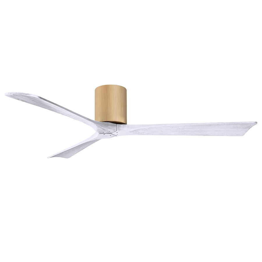 Matthews Fans Irene-3H 60in 3-Blade Ceiling Fan | Contemporary Light Maple & Matte White Solid Wood | Great Rooms & Covered | Model IR3H-LM-MWH-60