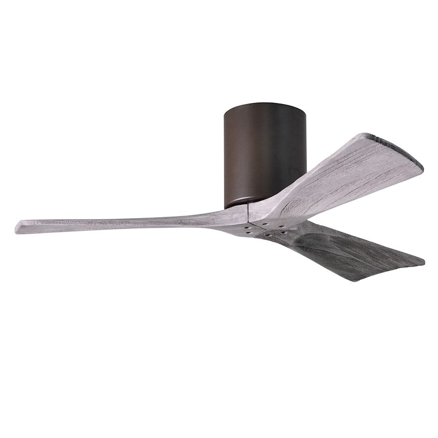 Matthews Fan Irene-H 60in 3-Blade Flush Mount Ceiling Fan | Gloss White and Barn Wood Solid Wood Blades | Bedroom & Living Room | Model IR3H-WH-BW-60