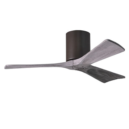 Matthews Fan Irene-H 60in 3-Blade Flush Mount Ceiling Fan | Gloss White and Barn Wood Solid Wood Blades | Bedroom & Living Room | Model IR3H-WH-BW-60