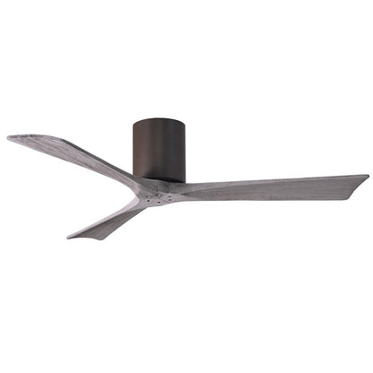 Matthews Fan Irene-H 60in 3-Blade Flush Mount Ceiling Fan | Gloss White and Barn Wood Solid Wood Blades | Bedroom & Living Room | Model IR3H-WH-BW-60