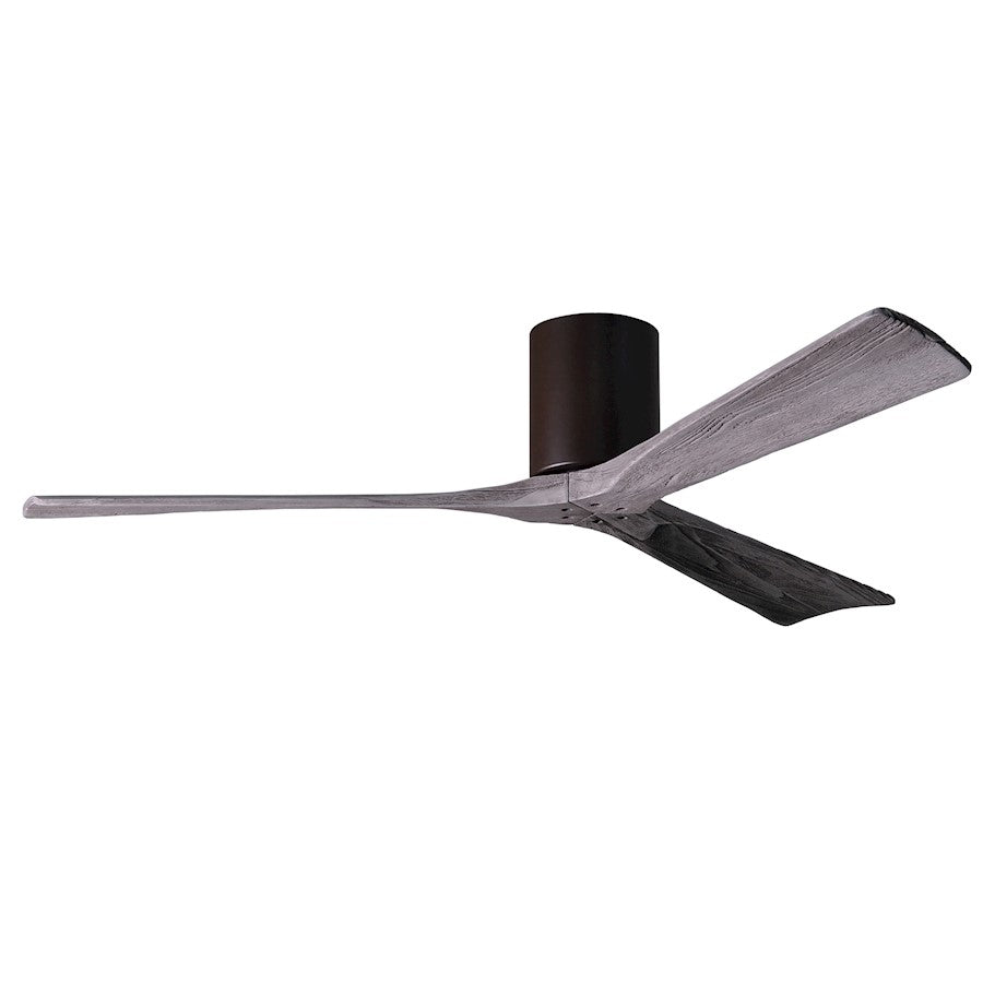 Matthews Fan Irene-H 60in 3-Blade Flush Mount Ceiling Fan | Gloss White and Barn Wood Solid Wood Blades | Bedroom & Living Room | Model IR3H-WH-BW-60