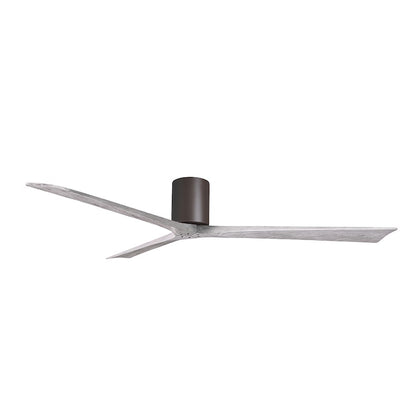 Matthews Fans Irene-3H 72in 3-Blade Flush Mount Ceiling Fan | Textured Bronze and Barn Wood Solid Wood Blades | Covered Patio | Model IR3H-TB-BW-72