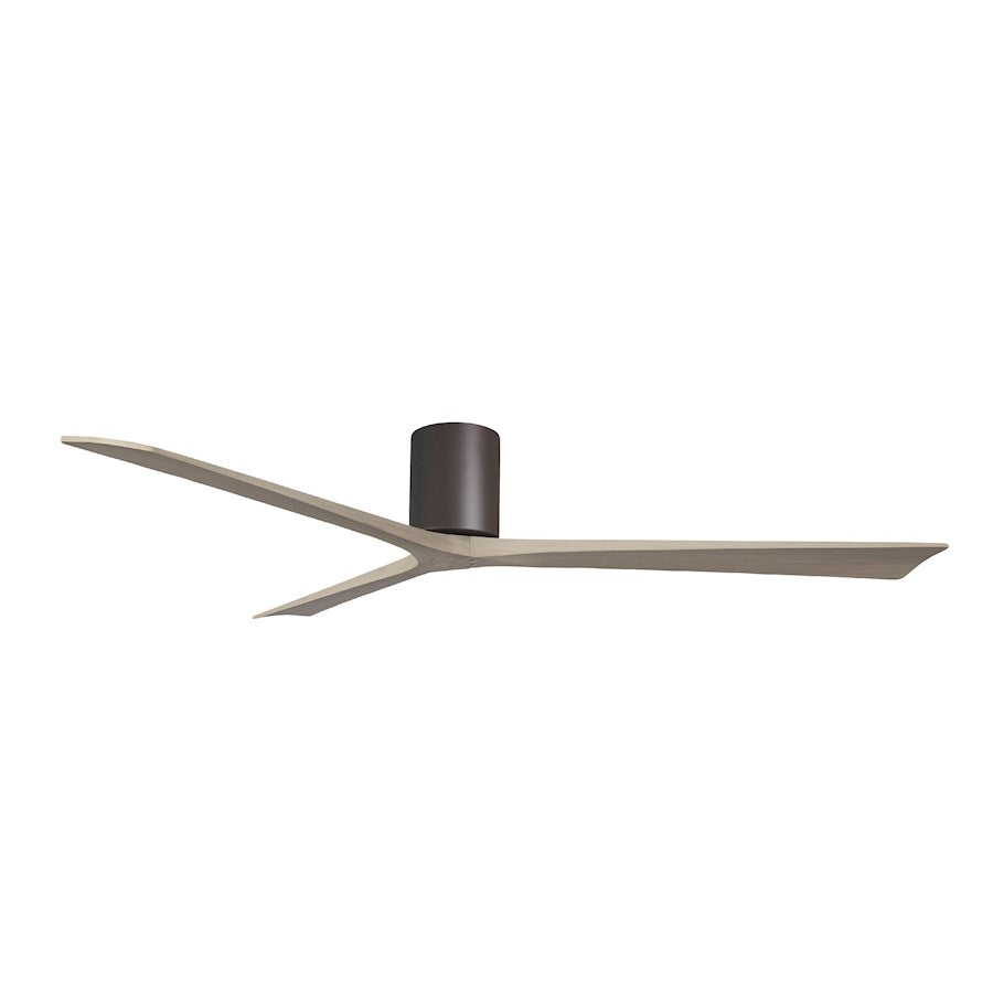 Matthews Fans Irene-3H 72in 3-Blade Hugger Ceiling Fan | Rustic Modern Textured Bronze and Gray Ash Wood | Great Room & Covered | Model IR3H-TB-GA-72