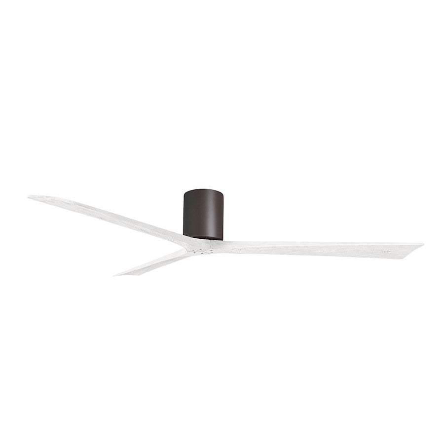 Matthews Fans Irene-3H 72in 3-Blade Ceiling Fan | Textured Bronze and Matte White Solid Wood Blades | Large Living Room | Model IR3H-TB-MWH-72