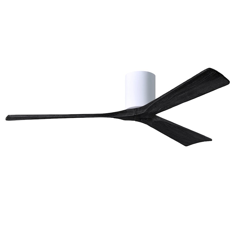Matthews Fans Irene 3H 60in 3-Blade Ceiling Fan | Contemporary Gloss White and Matte Black Solid Wood | Bedroom & Living Room | Model IR3H-WH-BK-60