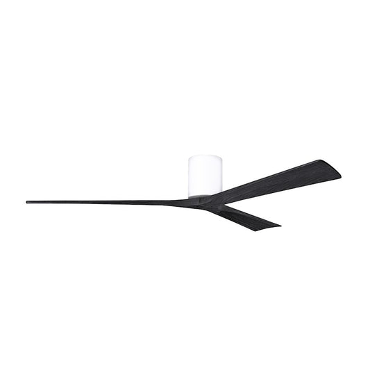 Matthews Fans Irene 3H 72in 3-Blade Ceiling Fan | Contemporary Gloss White and Matte Black Solid Wood | Great Room & Covered | Model IR3H-WH-BK-72