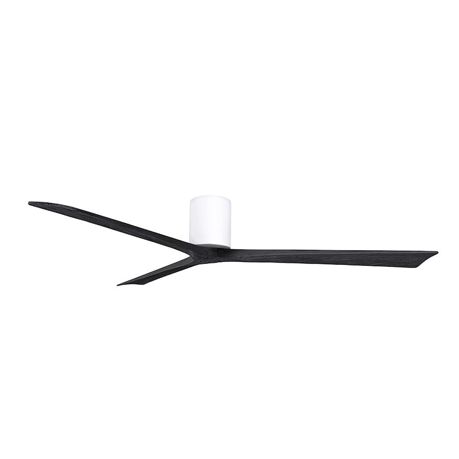 Matthews Fans Irene 3H 72in 3-Blade Ceiling Fan | Contemporary Gloss White and Matte Black Solid Wood | Great Room & Covered | Model IR3H-WH-BK-72