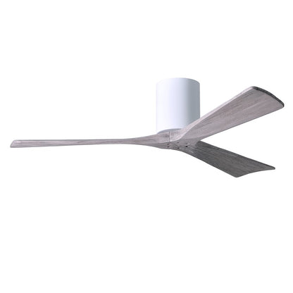 Matthews Fan Irene-H 60in 3-Blade Flush Mount Ceiling Fan | Gloss White and Barn Wood Solid Wood Blades | Bedroom & Living Room | Model IR3H-WH-BW-60