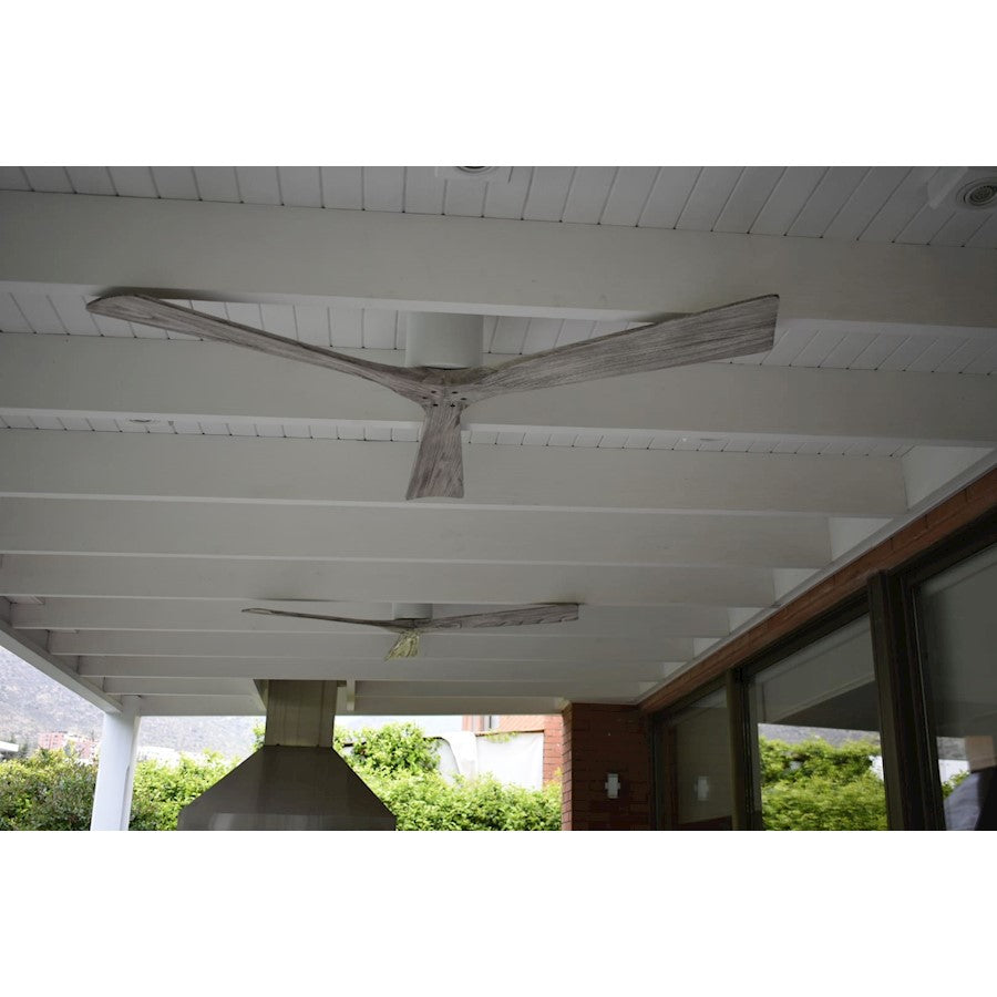 Matthews Fan Irene-H 60in 3-Blade Flush Mount Ceiling Fan | Gloss White and Barn Wood Solid Wood Blades | Bedroom & Living Room | Model IR3H-WH-BW-60
